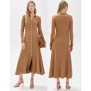 Citizens of Humanity Gila Long Sleeve Midi Polo Sweater Dress Marcona Women's M